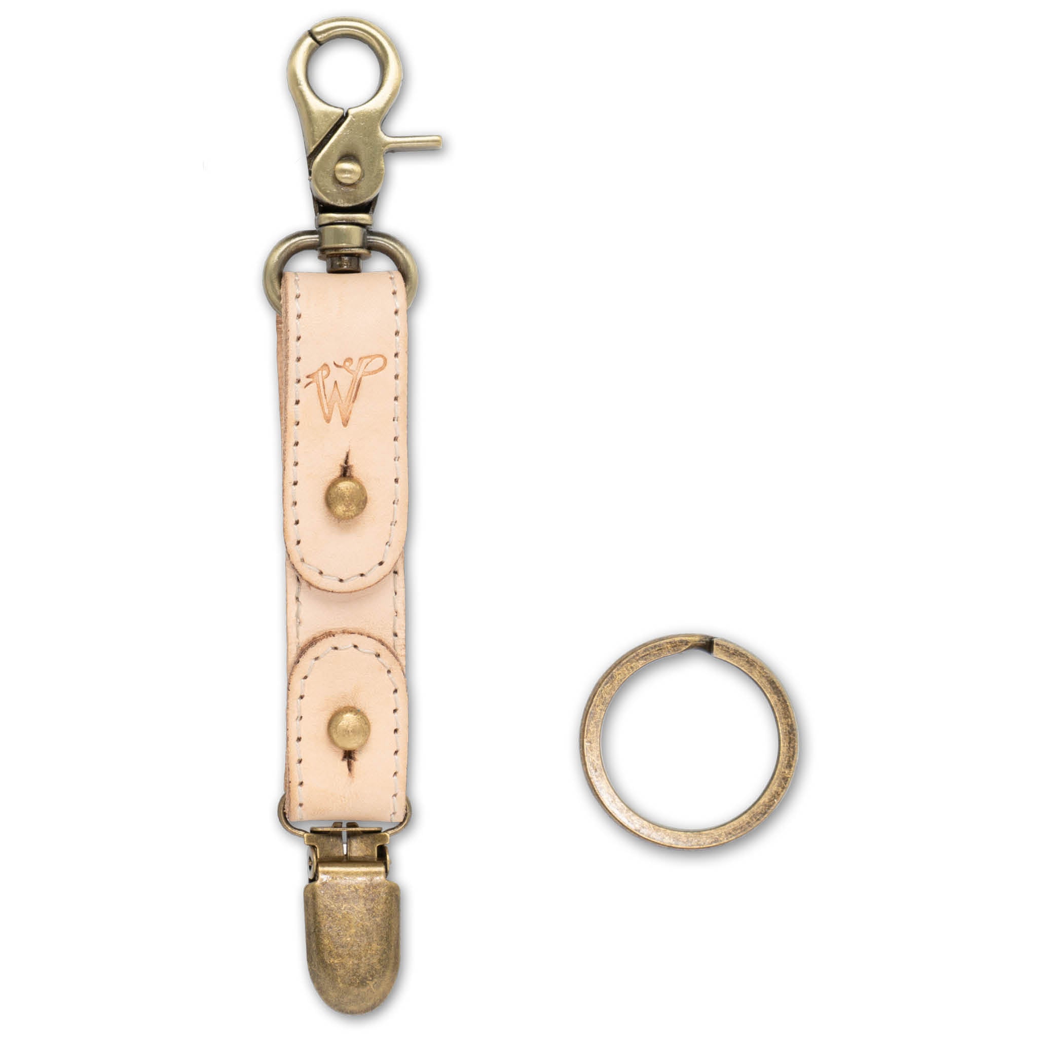 Keyring / Hat-holder Raw Stitched Leather No. A8017