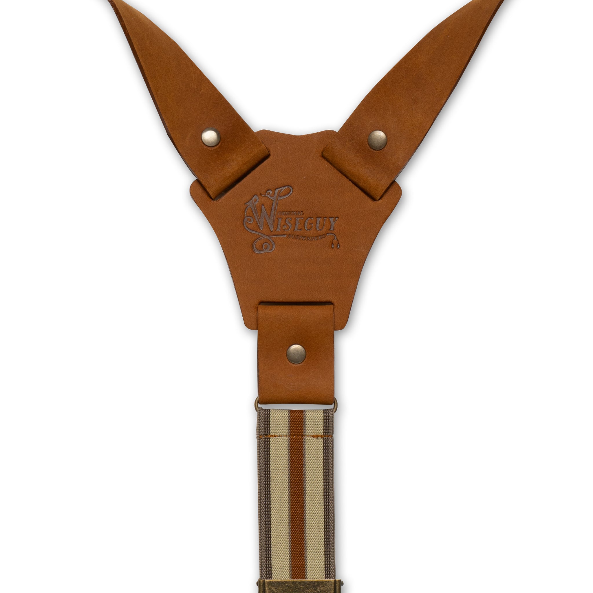 Crazy Horse Flex Camel Brown Striped Wide Suspenders No. F2125