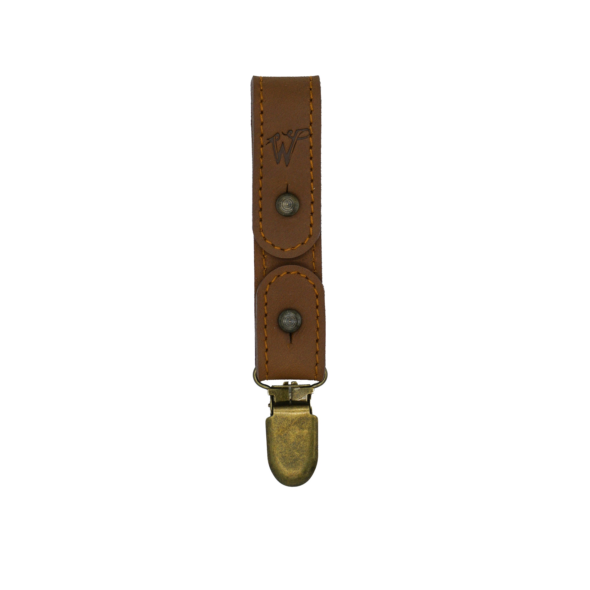 Porte-Clés / Porte-Chapeau Cuir Surpiqué Marron Camel No. A8017