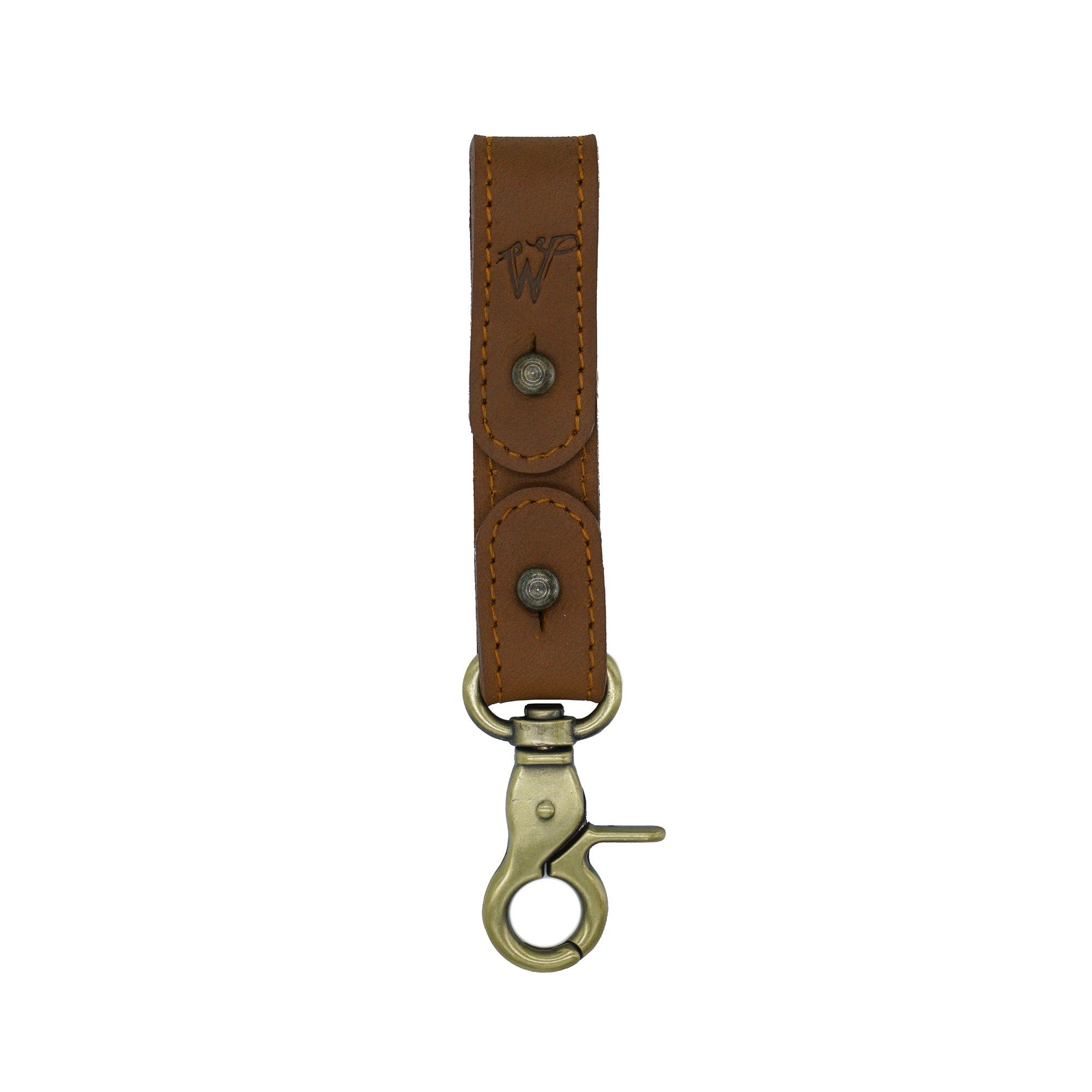 Porte-Clés / Porte-Chapeau Cuir Surpiqué Marron Camel No. A8017