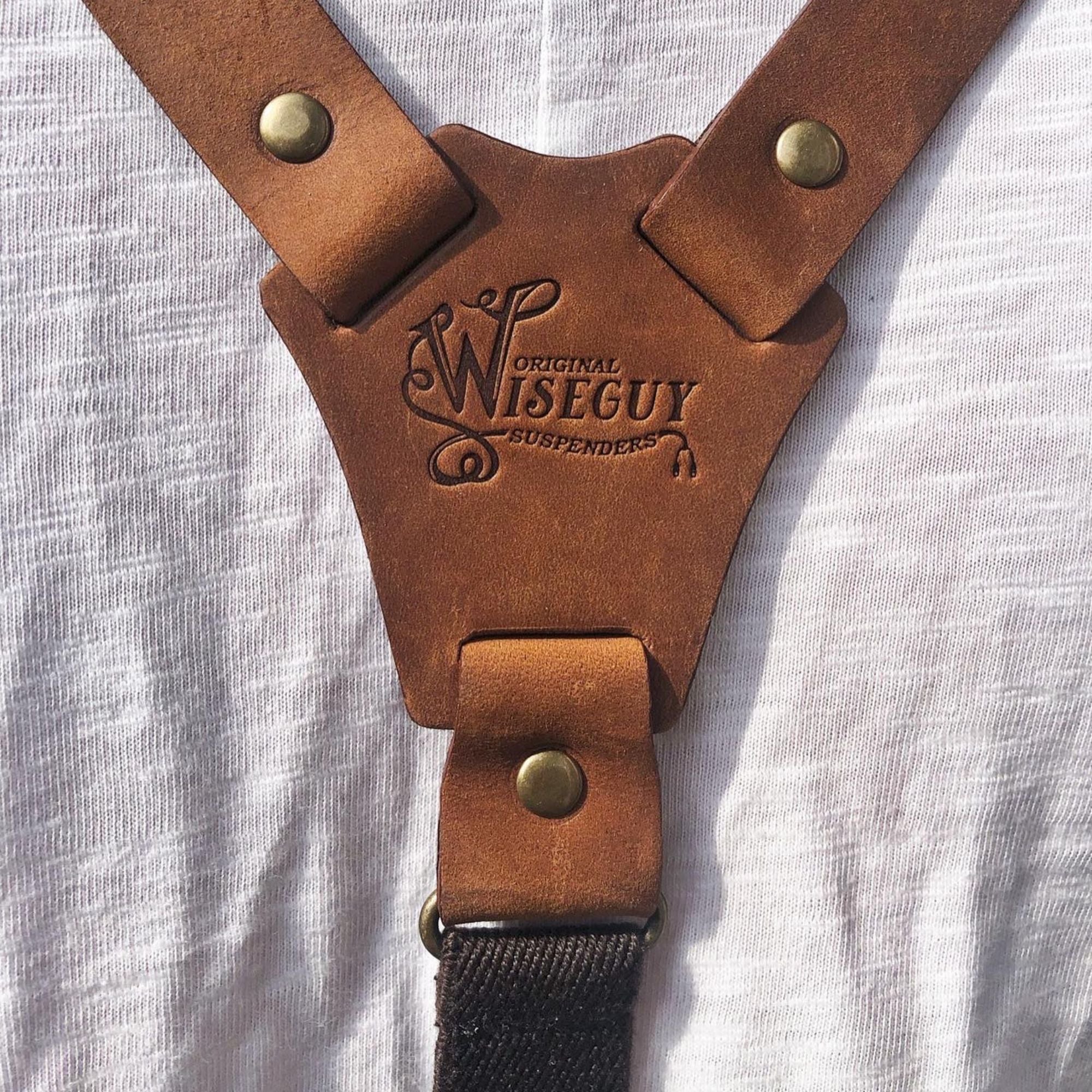 Authentic nubuck leather Camel Brown Flex Suspenders – Crazy Horse