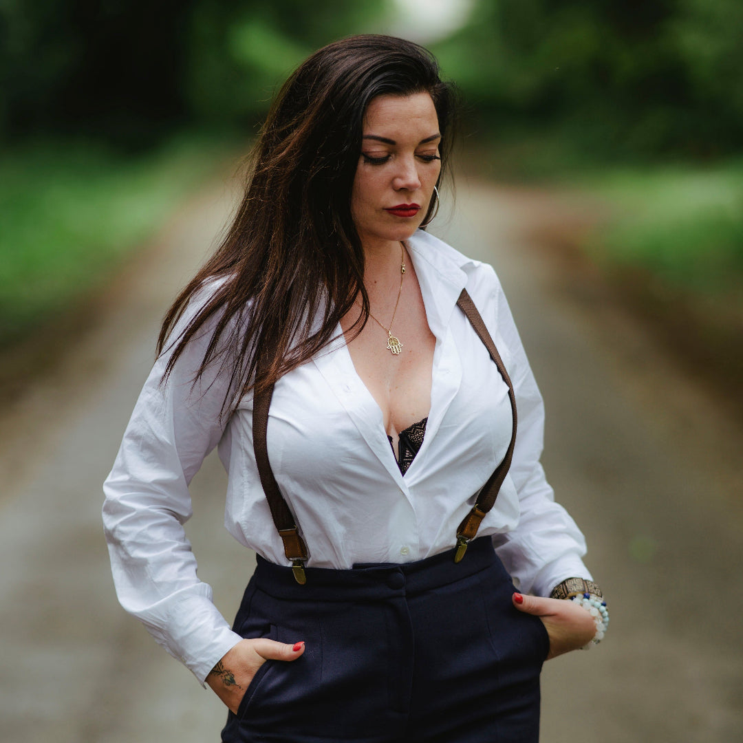 Essential Brown Slim Suspenders No. E5019