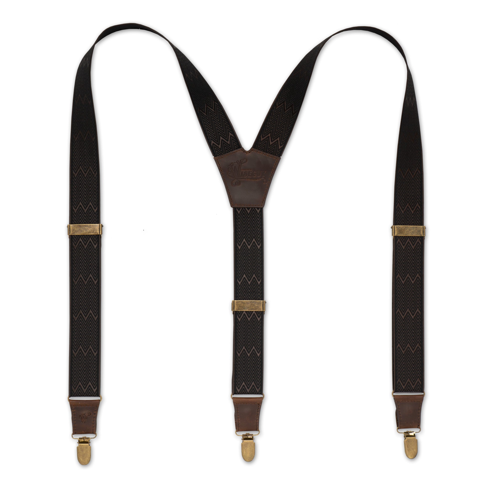 Dapper Herringbone Chocolate Wide Suspenders No. E5329