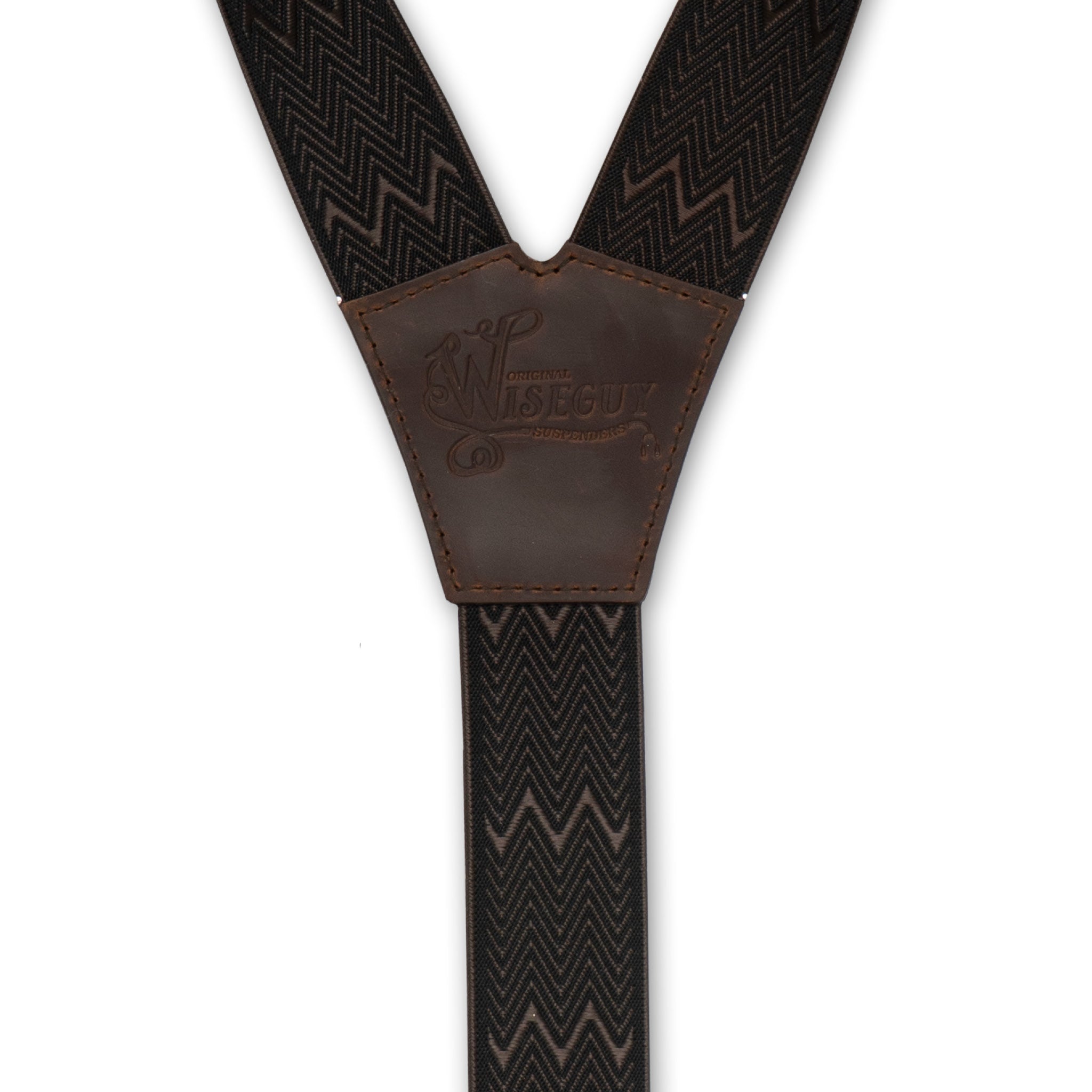 Dapper Herringbone Chocolate Wide Suspenders No. E5329