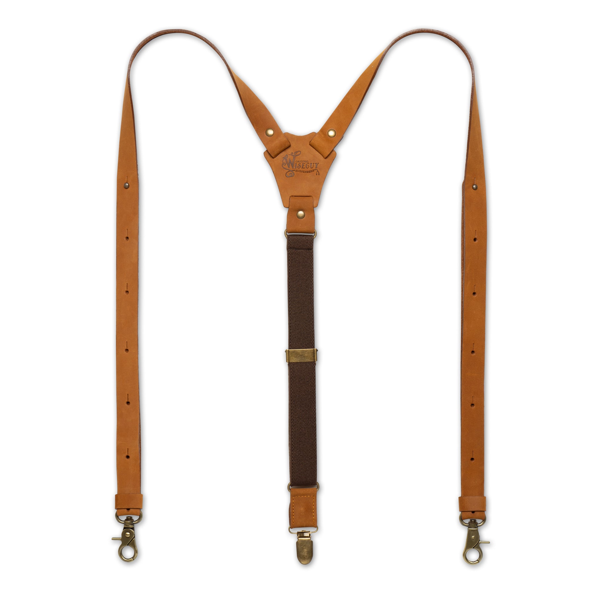 Authentic nubuck leather Camel Brown Flex Suspenders – Crazy Horse