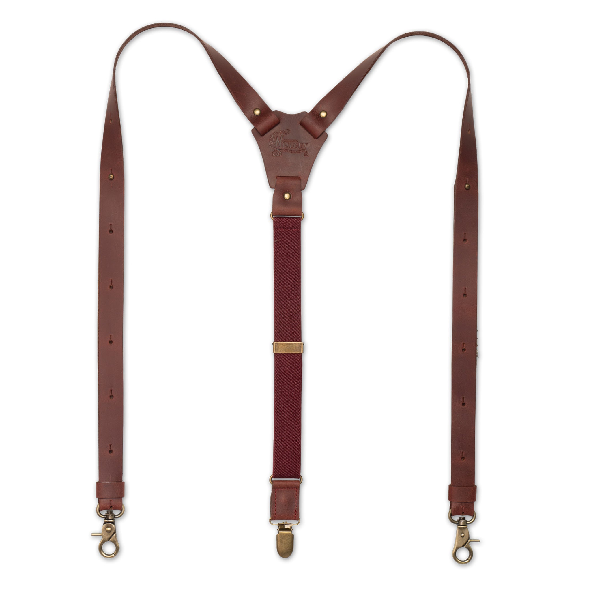 Crazy Horse Flex Burgundy Oxblood Skinny Suspenders No. F2117