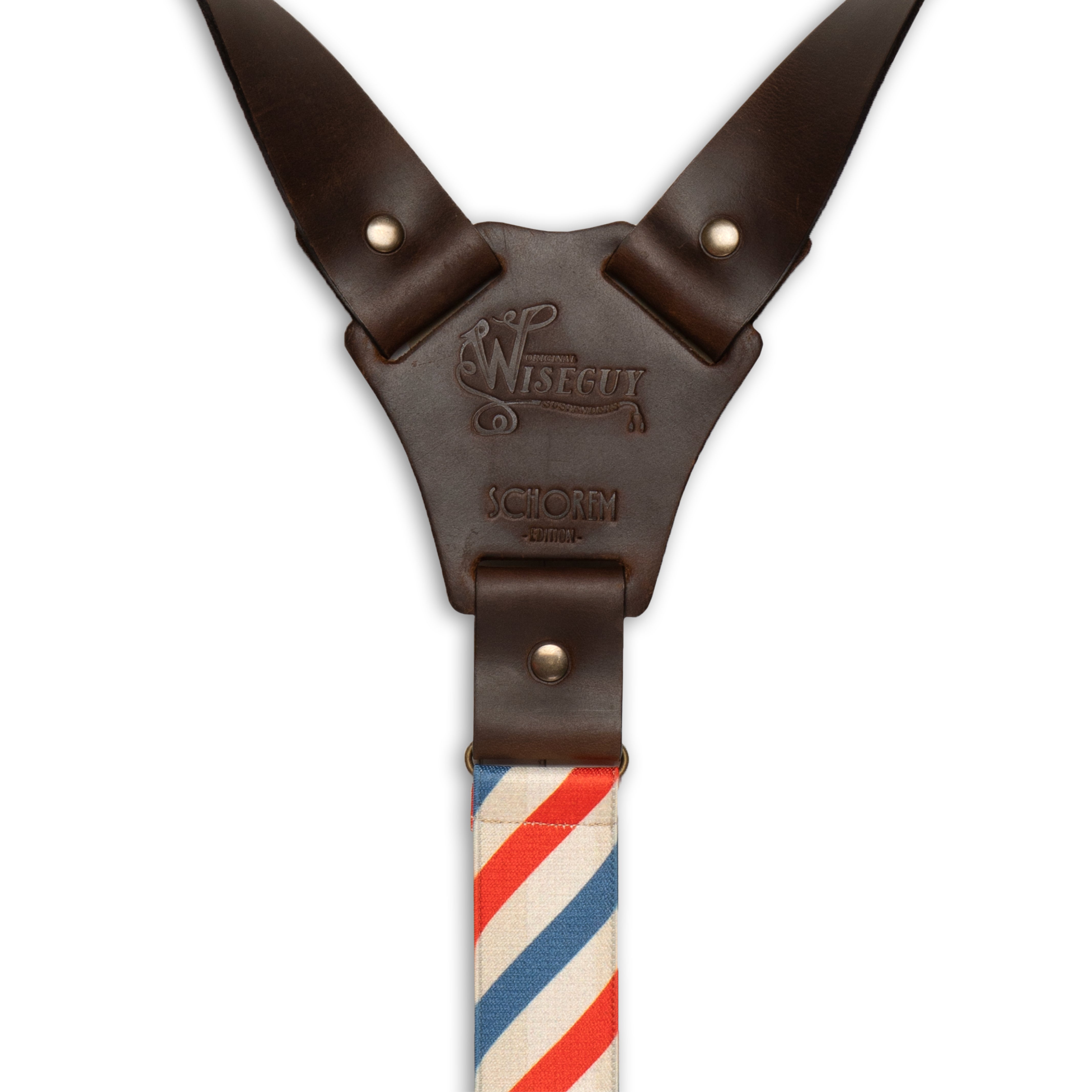 Crazy Horse Flex Schorem Barber Pole Dunkelbraun Breite Hosenträger No. F2123