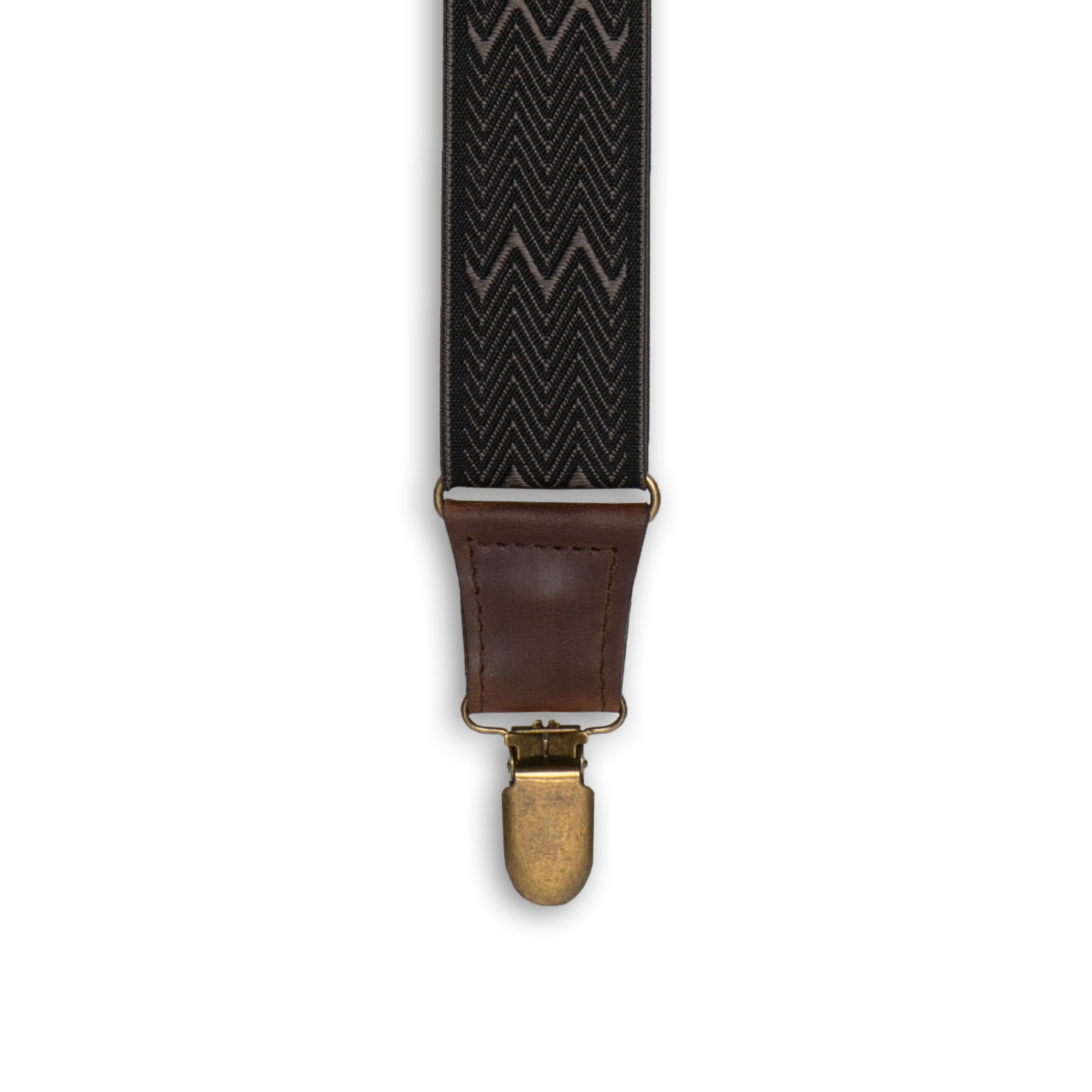 Crazy Horse Flex Brown Herringbone Wide Suspenders No. F2126