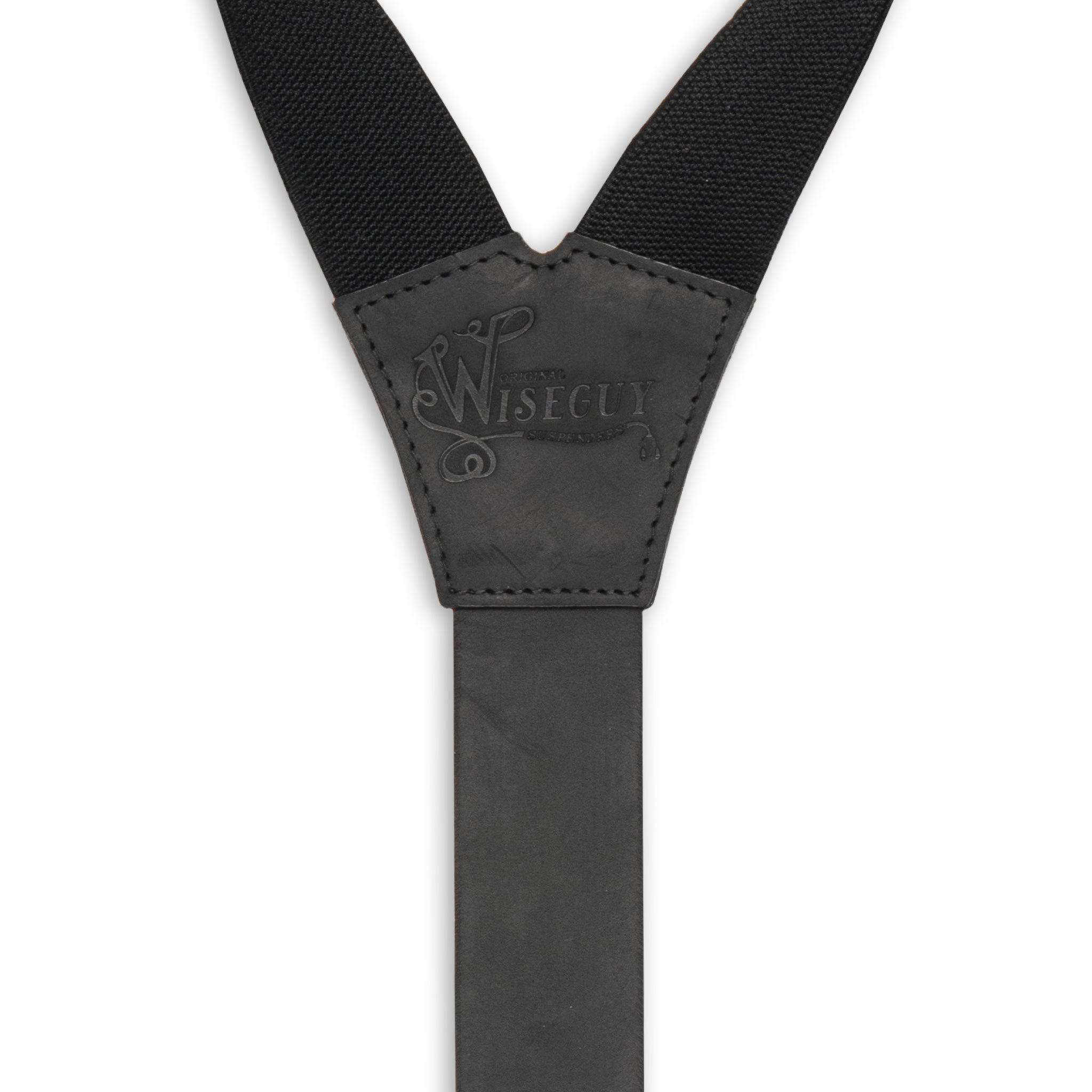 Authentic nubuck leather Black Flex Suspenders – Charger – Wide