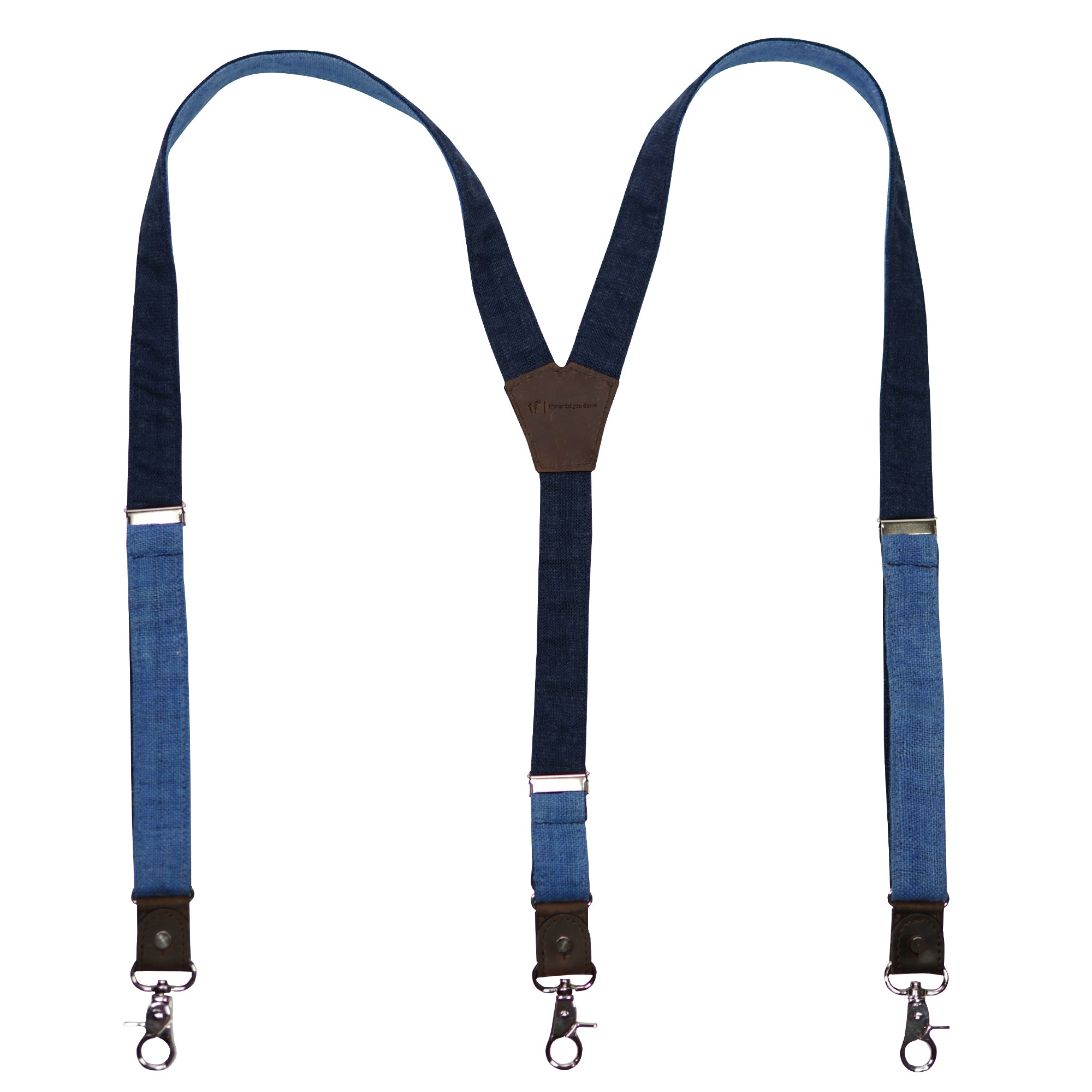 Hemp Linen The Sailor Blue Slim Suspenders No. G7412