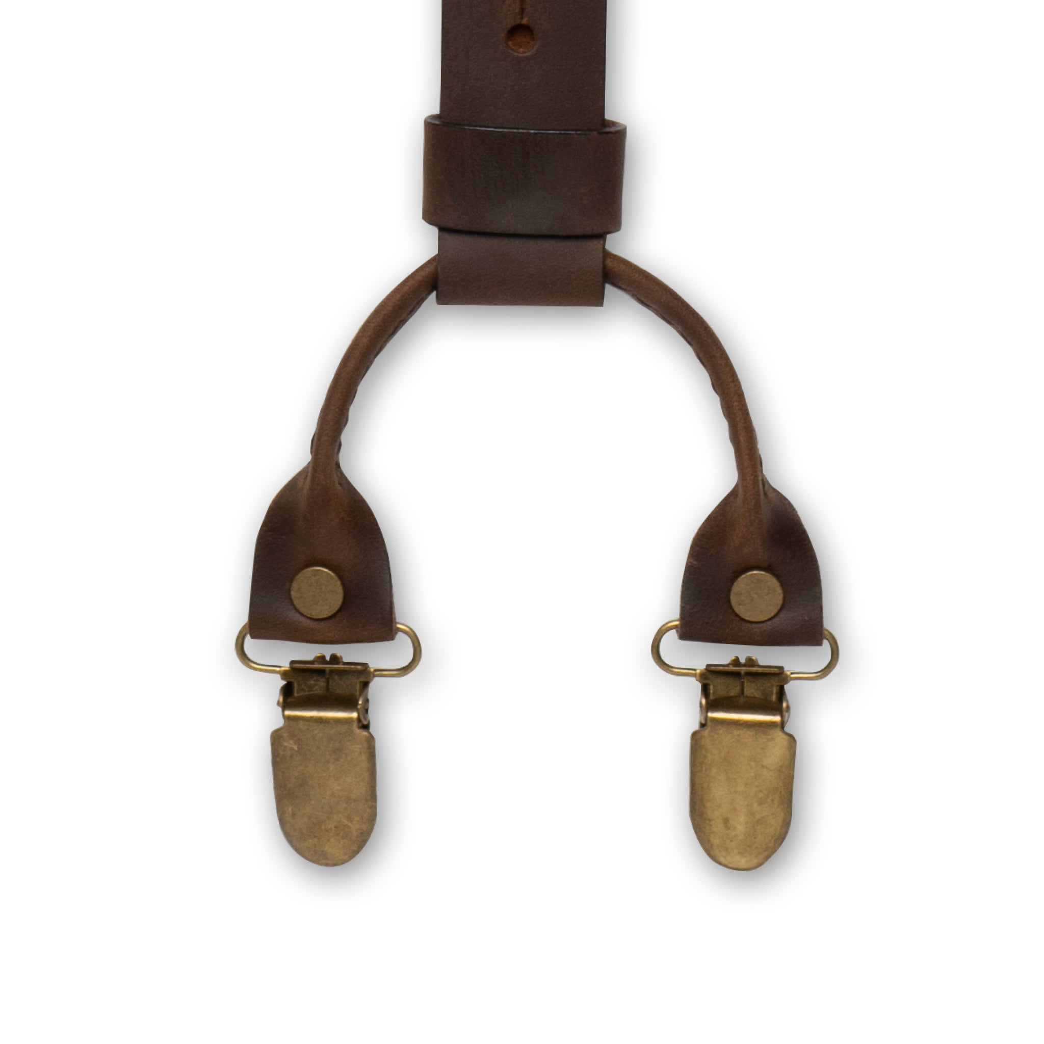Authentic nubuck leather Dark Brown Suspenders – Crazy Horse