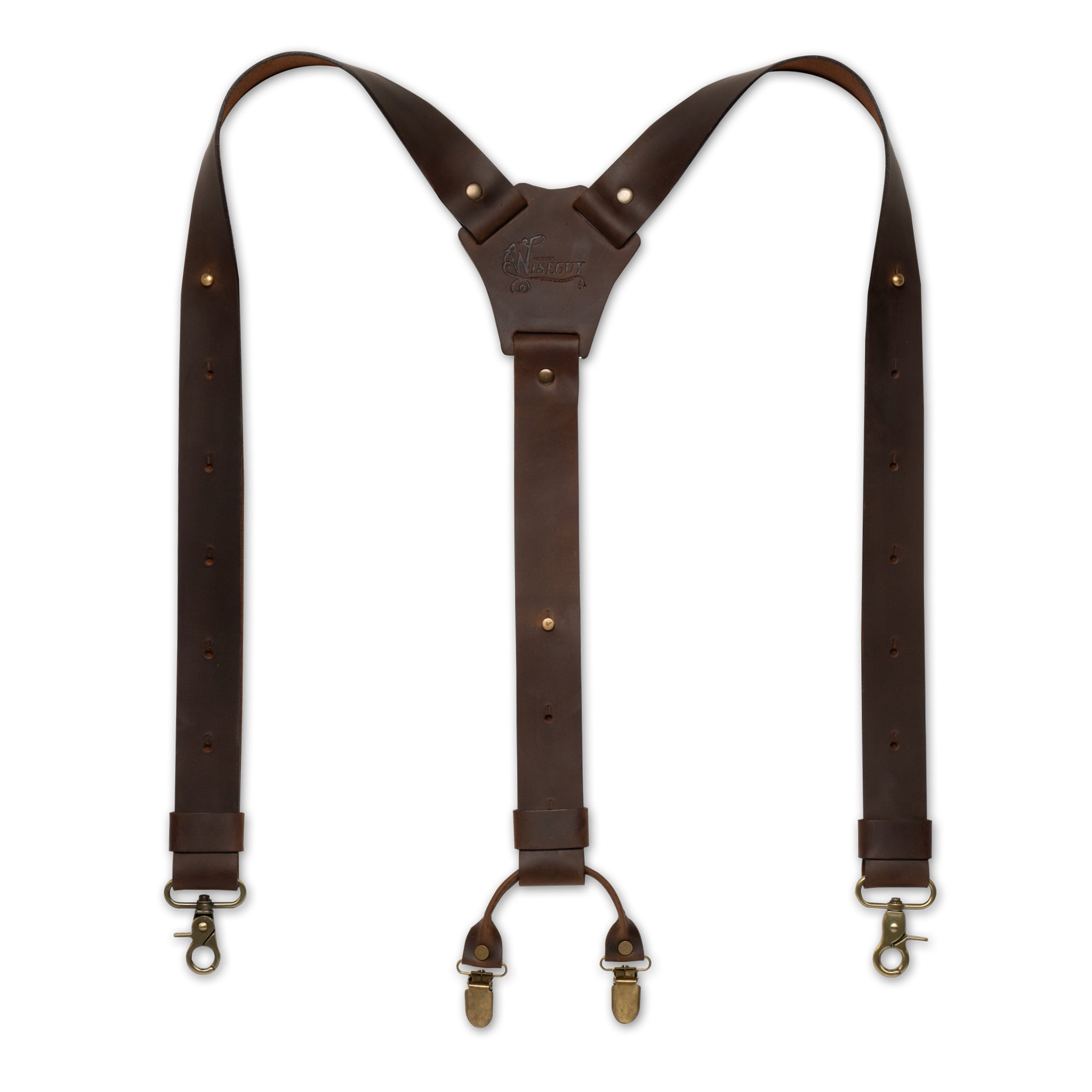 Authentic nubuck leather Dark Brown Suspenders – Crazy Horse