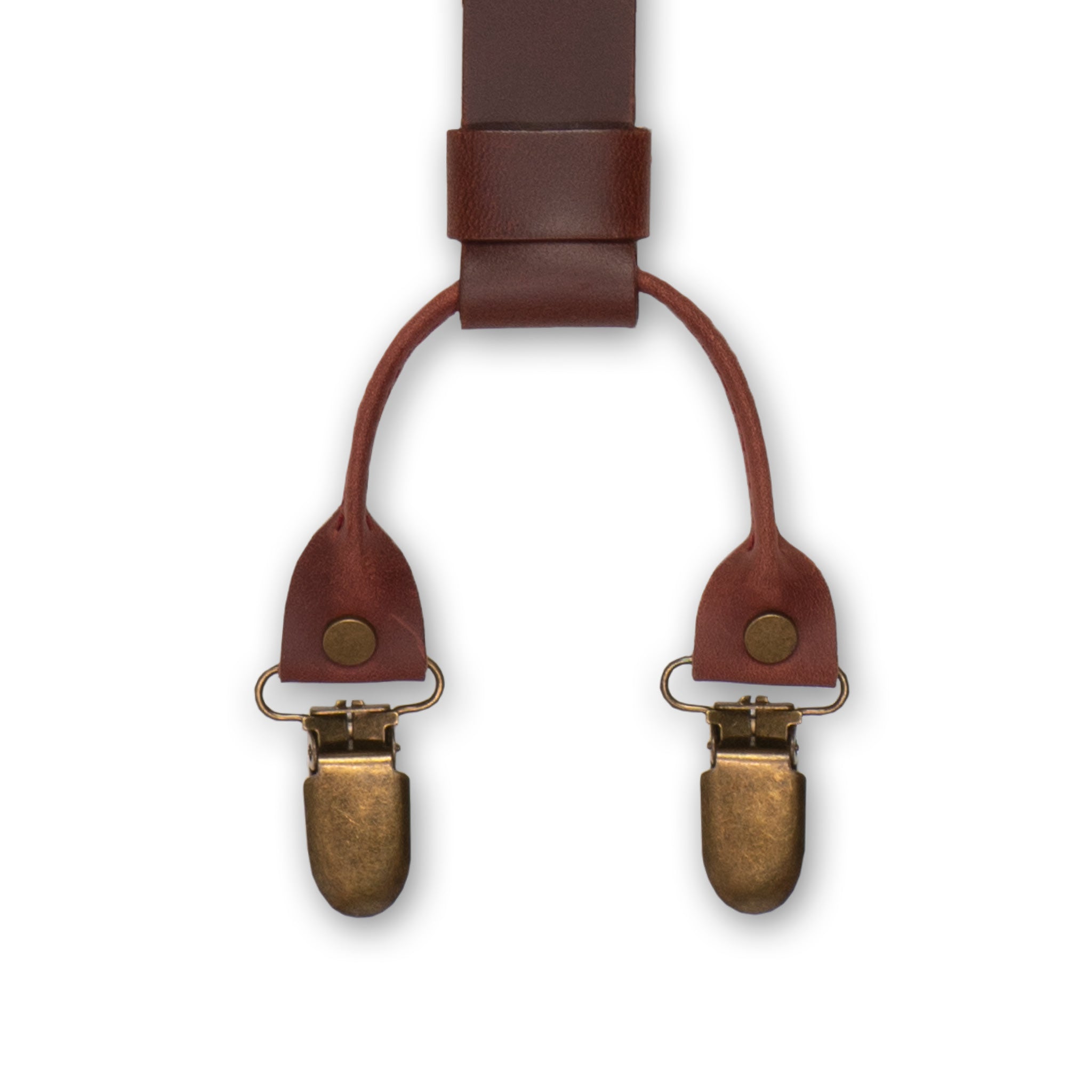 Crazy Horse Buckle Burgundy Slim Suspenders No. L2012