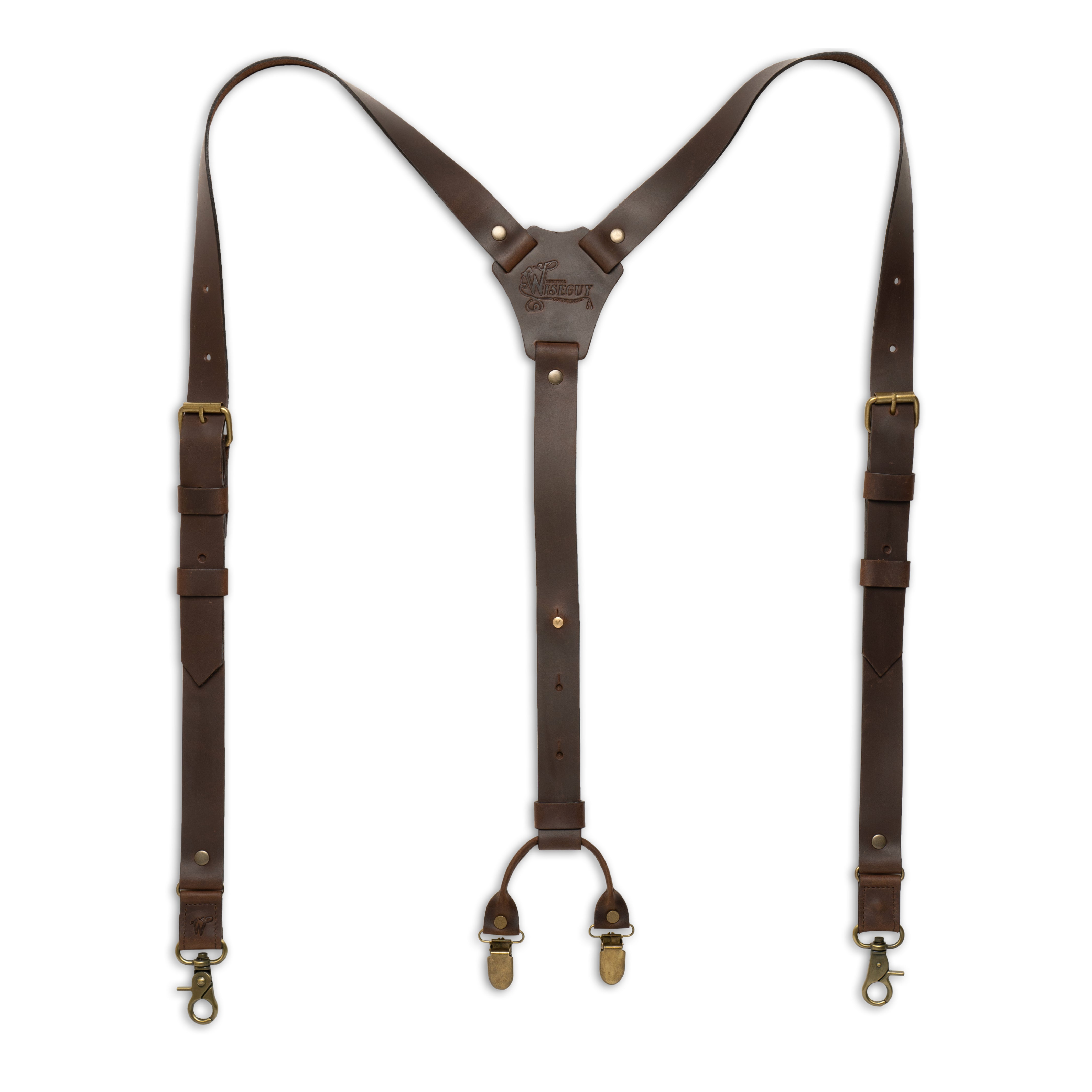 Crazy Horse Buckle Brown Slim Suspenders No. L2012