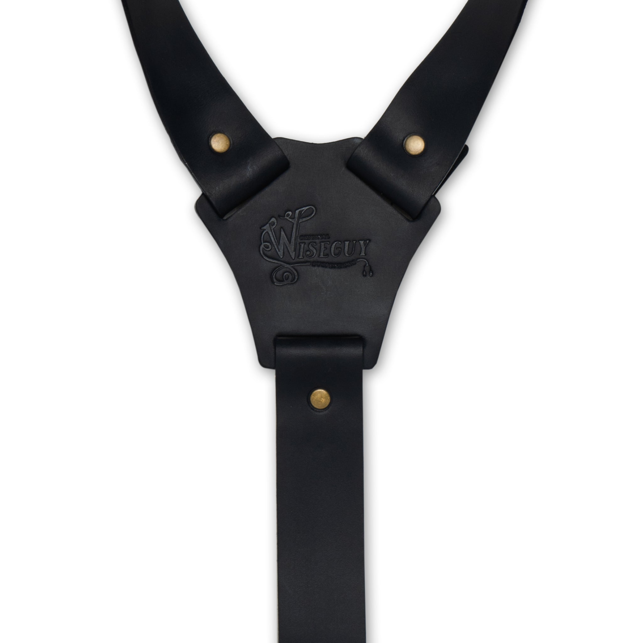 Authentic nubuck leather Black Suspenders – The Hershel – Wide