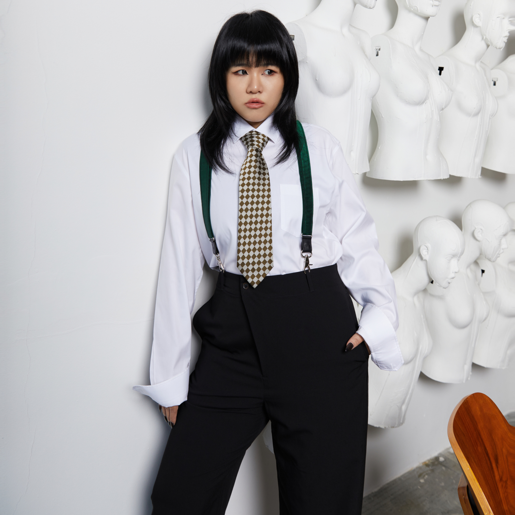 Silk The Highwayman Vert Slim Bretelles No. G7110