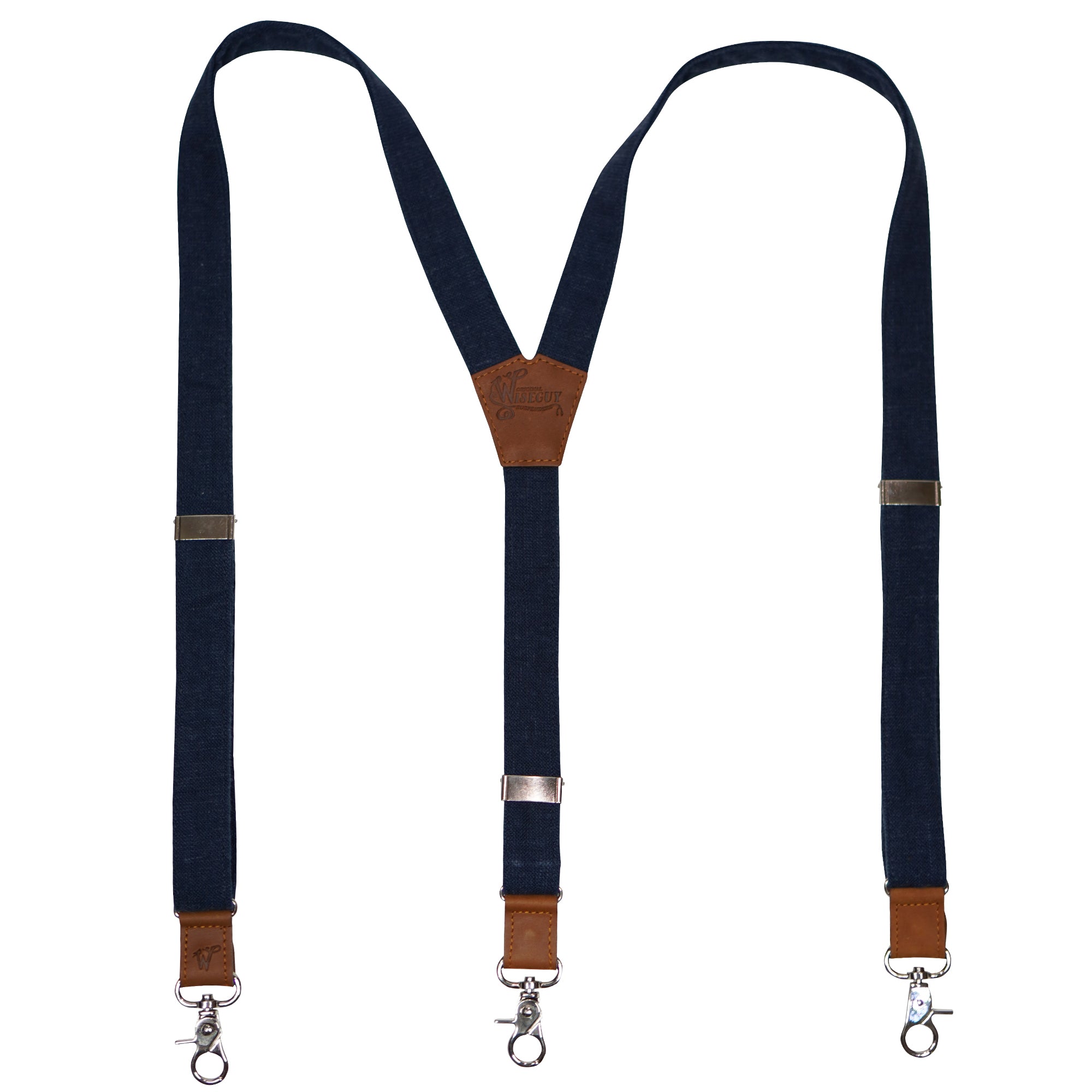 Linen The Shipwright Navy Blue Slim Suspenders No. G7311