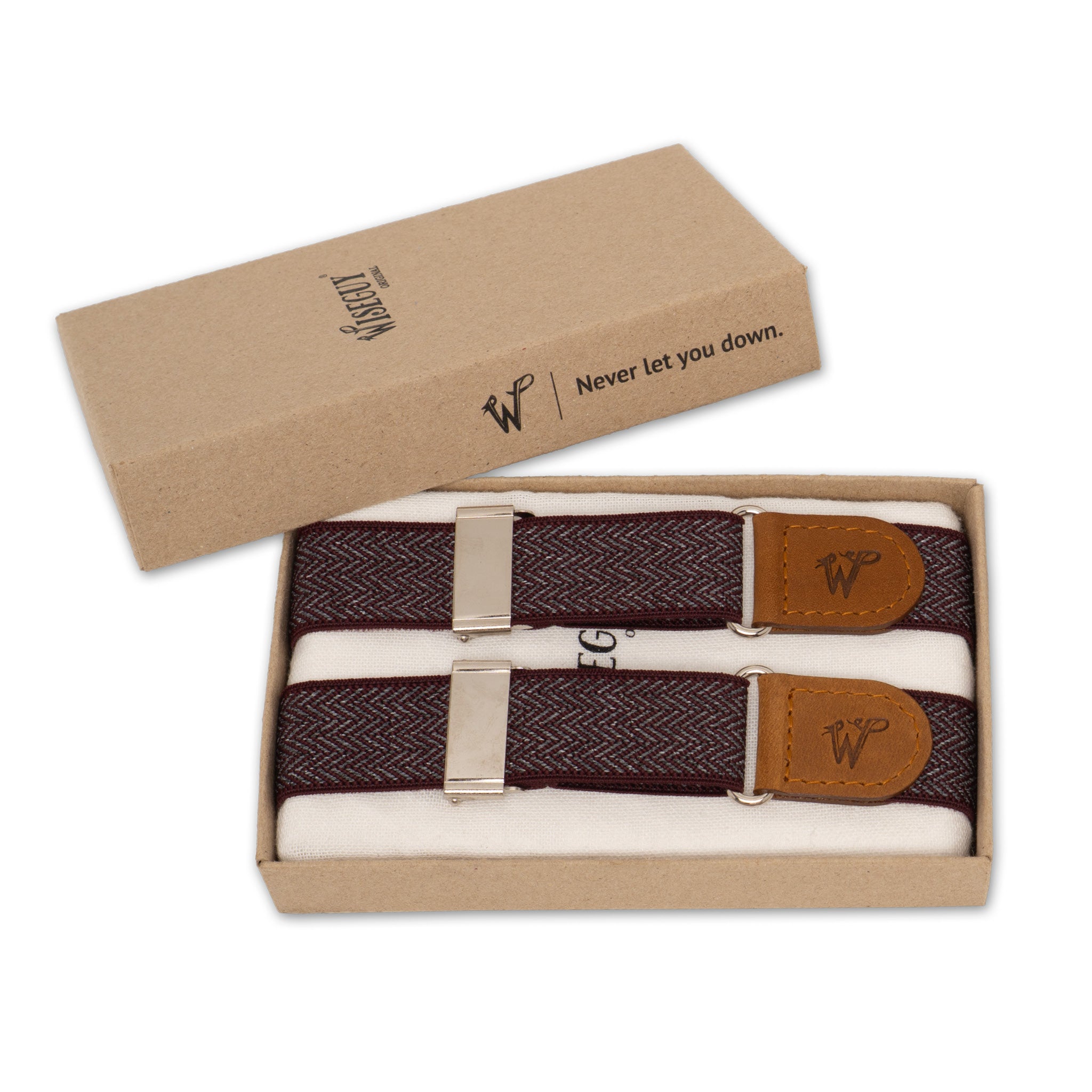 Sleeve Garters Herringbone Burgundy No. S5114