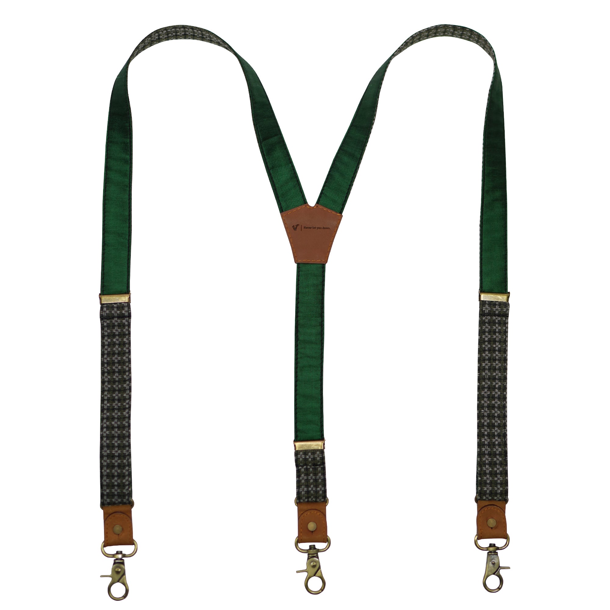 Cotton Silk The Fence Green Slim Suspenders No. G7211