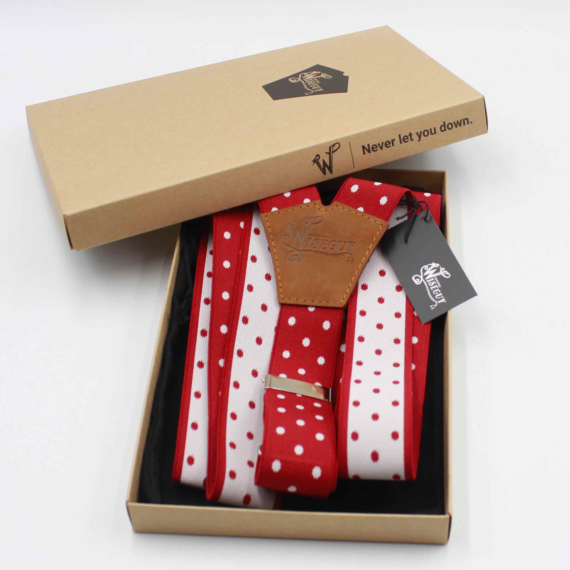 Statement Polka Dot Red Wide Suspenders No. E5513