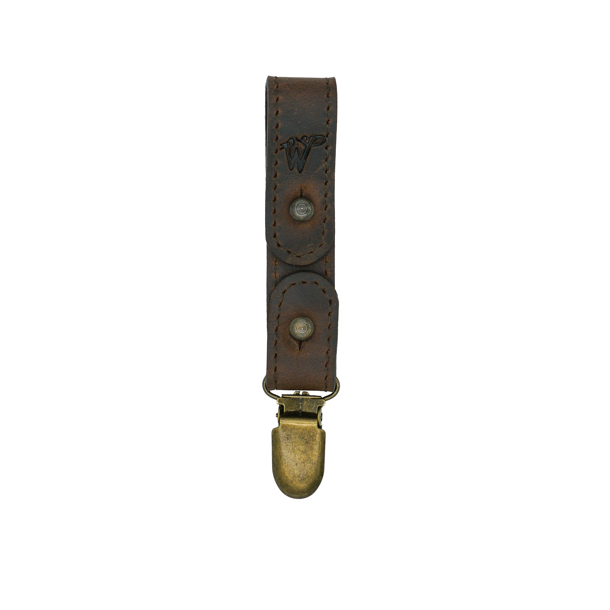 Keyring / Hat-holder Dark Brown Stitched Leather No. A8017