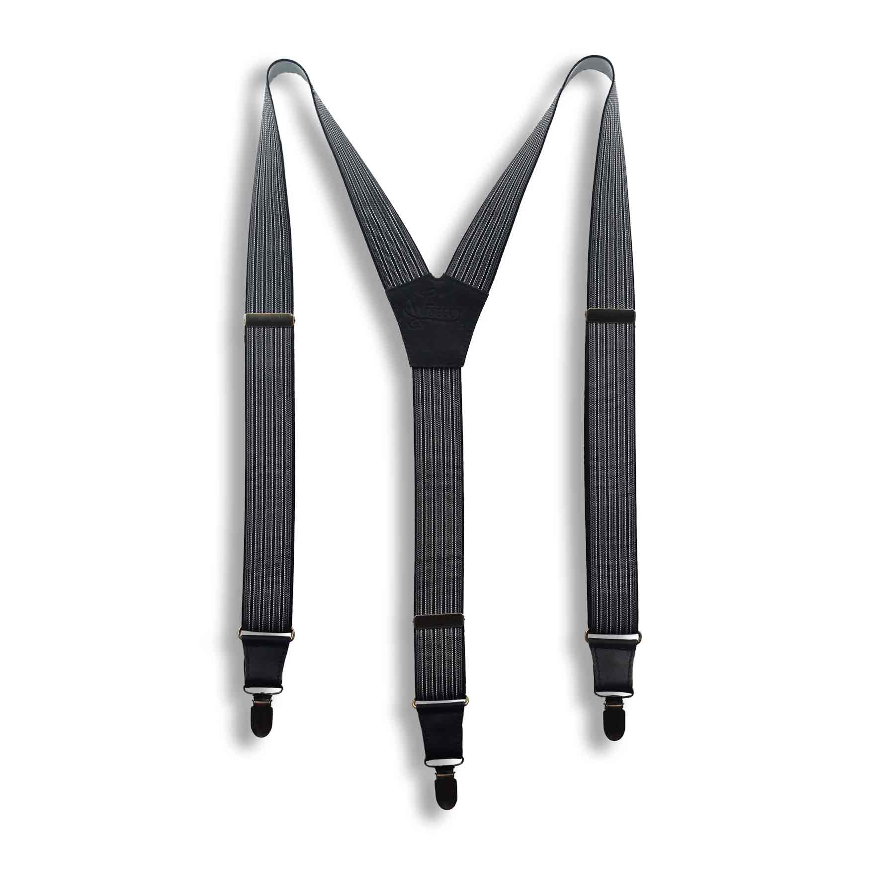 The Gentleman Formal Dress Striped Suspenders 1.3 inch wide - Wiseguy Suspenders